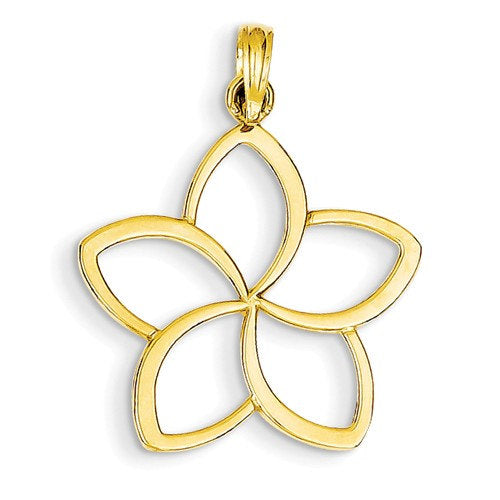 14k Yellow Gold Flower Cut Out Pendant Charm