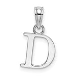Load image into Gallery viewer, 14K White Gold Uppercase Initial Letter D Block Alphabet Pendant Charm
