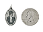 Ladda upp bild till gallerivisning, Sterling Silver Blessed Virgin Mary Miraculous Medal Oval Pendant Charm
