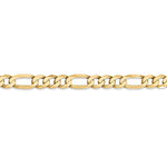 画像をギャラリービューアに読み込む, 14K Yellow Gold 7mm Flat Figaro Bracelet Anklet Choker Necklace Pendant Chain
