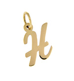 Cargar imagen en el visor de la galería, 14k Yellow Gold Script Letter H Initial Alphabet Pendant Charm
