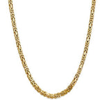 画像をギャラリービューアに読み込む, 14K Yellow Gold 5.25mm Byzantine Bracelet Anklet Necklace Choker Pendant Chain
