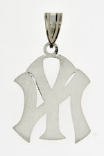 Kép betöltése a galériamegjelenítőbe: Sterling Silver Gold Plated Enamel New York Yankees LogoArt Licensed Major League Baseball MLB Pendant Charm
