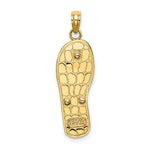 Carica l&#39;immagine nel visualizzatore di Gallery, 14k Yellow Gold Enamel Multi Color Flip Flop Slipper Sandal 3D Pendant Charm
