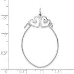 Load image into Gallery viewer, 10K White Gold Double Heart Satin Finish Charm Holder Pendant

