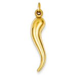 Carica l&#39;immagine nel visualizzatore di Gallery, 14k Yellow Gold Italian Horn Lucky 3D Pendant Charm
