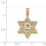Load image into Gallery viewer, 14k Gold Two Tone Star of David Reversible Pendant Charm
