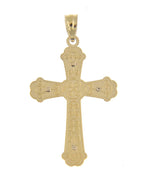 Load image into Gallery viewer, 14k Gold Two Tone Cross Hearts Pendant Charm
