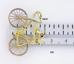 Lataa kuva Galleria-katseluun, 14k Gold Two Tone Large Bicycle Moveable 3D Pendant Charm - [cklinternational]
