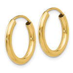 Load image into Gallery viewer, 14K Yellow Gold 11mm x 2mm Round Endless Hoop Earrings
