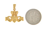 Carica l&#39;immagine nel visualizzatore di Gallery, 14k Yellow Gold Claddagh Crown Pendant Charm
