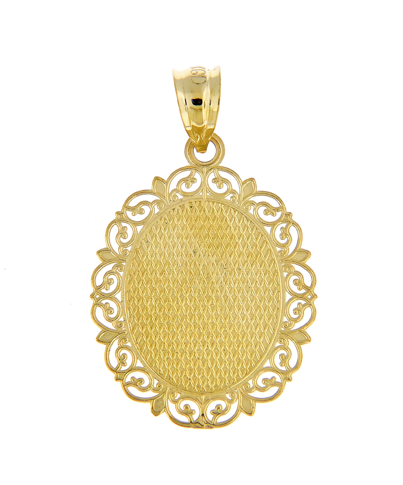 14k Yellow Gold Taurus Zodiac Horoscope Oval Pendant Charm