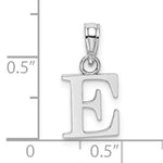 Load image into Gallery viewer, 14K White Gold Uppercase Initial Letter E Block Alphabet Pendant Charm
