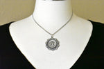 Cargar imagen en el visor de la galería, Sterling Silver Blessed Virgin Mary Miraculous Medal Ornate Pendant Charm
