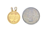 Kép betöltése a galériamegjelenítőbe: 14k Yellow Gold Mizpah Coin 2 Piece Break Apart Pendant Charm
