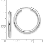 Carica l&#39;immagine nel visualizzatore di Gallery, 14K White Gold 35mm x 3mm Round Endless Hoop Earrings
