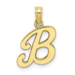 Load image into Gallery viewer, 10K Yellow Gold Script Initial Letter B Cursive Alphabet Pendant Charm
