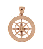 將圖片載入圖庫檢視器 14k Rose Gold Nautical Compass Medallion Pendant Charm
