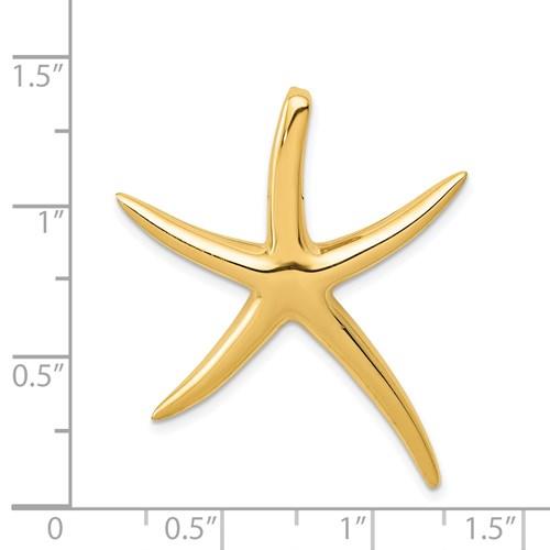14k Yellow Gold Starfish Chain Slide Large Pendant Charm