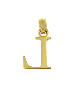 14K Yellow Gold Uppercase Initial Letter L Block Alphabet Pendant Charm