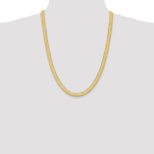 14k Yellow Gold 6.5mm Silky Herringbone Bracelet Anklet Choker Necklace Pendant Chain