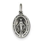 画像をギャラリービューアに読み込む, Sterling Silver Blessed Virgin Mary Miraculous Medal Oval Pendant Charm
