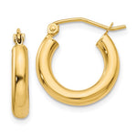 Carica l&#39;immagine nel visualizzatore di Gallery, 14K Yellow Gold 15mm x 3mm Lightweight Round Hoop Earrings
