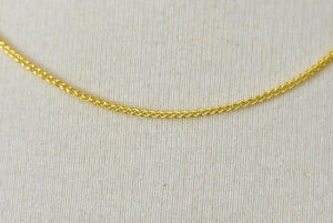 Sterling Silver Gold Plated 1.5mm Spiga Wheat Necklace Pendant Chain Adjustable