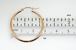 14K Rose Gold 30mm x 2mm Classic Round Hoop Earrings