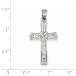 Cargar imagen en el visor de la galería, 14k White Gold Cross Crucifix Reversible Hollow Pendant Charm
