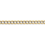 이미지를 갤러리 뷰어에 로드 , 14K Yellow Gold with Rhodium 5.2mm Pavé Curb Bracelet Anklet Choker Necklace Pendant Chain with Lobster Clasp
