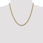 Load image into Gallery viewer, 14K Yellow Gold with Rhodium 4.3mm Pavé Curb Bracelet Anklet Choker Necklace Pendant Chain with Lobster Clasp
