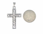 Φόρτωση εικόνας στο εργαλείο προβολής Συλλογής, 14k White Gold Cross Crucifix Large Pendant Charm - [cklinternational]
