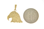 Lataa kuva Galleria-katseluun, 14k Yellow Gold Small Eagle Head Pendant Charm
