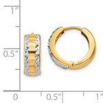 Load image into Gallery viewer, 14k Yellow Gold and Rhodium Classic Hinged Hoop Huggie Earrings
