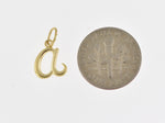 Afbeelding in Gallery-weergave laden, 10K Yellow Gold Lowercase Initial Letter A Script Cursive Alphabet Pendant Charm
