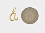 画像をギャラリービューアに読み込む, 10K Yellow Gold Lowercase Initial Letter A Script Cursive Alphabet Pendant Charm
