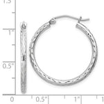 Load image into Gallery viewer, Sterling Silver Diamond Cut Classic Round Hoop Earrings 25mm x 2mm
