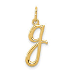 Charger l&#39;image dans la galerie, 14K Yellow Gold Lowercase Initial Letter G Script Cursive Alphabet Pendant Charm
