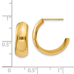 Ladda upp bild till gallerivisning, 14K Yellow Gold 18mm x 6.75mm Bangle J Hoop Earrings
