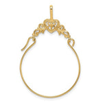 Load image into Gallery viewer, 14K Yellow Gold Filigree Heart Charm Holder Hanger Connector Pendant

