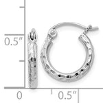 Indlæs billede til gallerivisning Sterling Silver Diamond Cut Classic Round Hoop Earrings 12mm x 2mm
