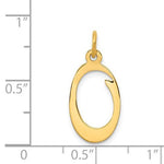 Load image into Gallery viewer, 14K Yellow Gold Initial Letter O Cursive Script Alphabet Pendant Charm
