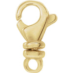 画像をギャラリービューアに読み込む, 14K Yellow White Gold Fancy Swivel Lobster Clasp with Ring for Bracelet Anklet Choker Necklace Pendant Charm Connector
