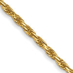 將圖片載入圖庫檢視器 14k Yellow Gold 1.3mm Diamond Cut Rope Bracelet Anklet Choker Necklace Pendant Chain
