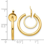 Φόρτωση εικόνας στο εργαλείο προβολής Συλλογής, 14k Yellow Gold Non Pierced Clip On Round Double Hoop Earrings 19mm x 2mm

