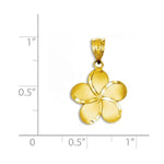 將圖片載入圖庫檢視器 14k Yellow Gold Plumeria Flower Small Pendant Charm
