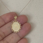 Load and play video in Gallery viewer, 14k Yellow Gold Taurus Zodiac Horoscope Oval Pendant Charm
