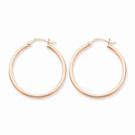 Load image into Gallery viewer, 14K Rose Gold 30mm x 2mm Classic Round Hoop Earrings
