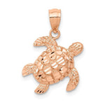 Load image into Gallery viewer, 14k Rose Gold Turtle Open Back Pendant Charm
